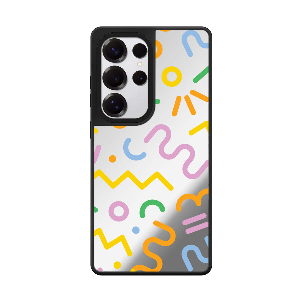 Abstract Doodles Samsung Galaxy S25 S24 S23 Ultra mirror case, front view