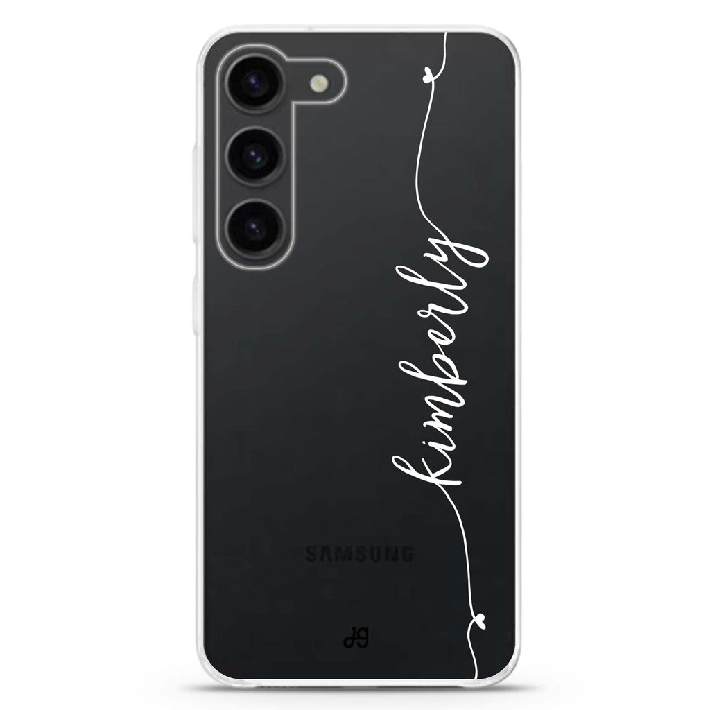 Heart Word personalized ultra-clear case for Samsung Galaxy S23/S22, front view