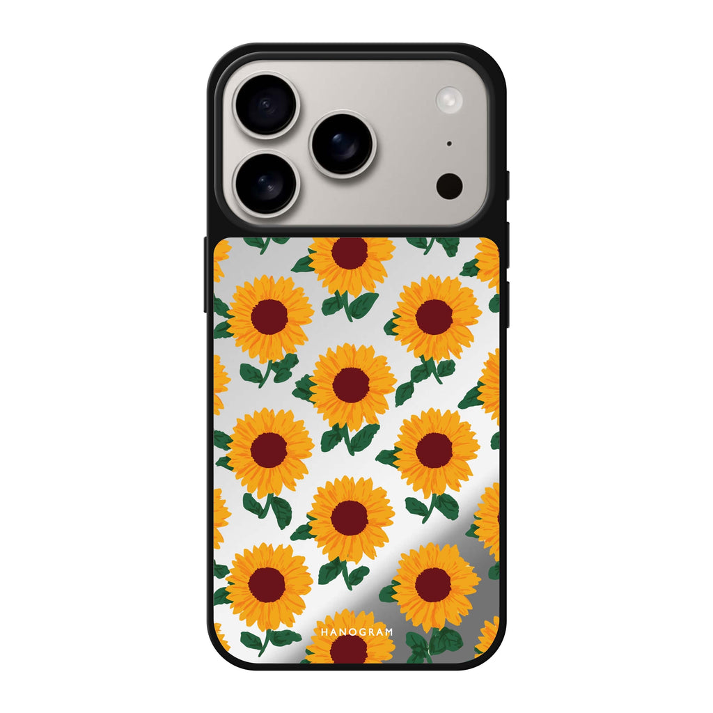 Golden Sunflowers gold flower floral iPhone 17 Pro Max mirror case