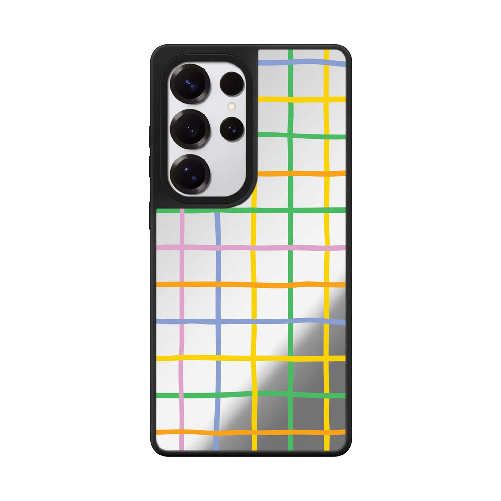 Abstract Doodles Pattern Samsung Galaxy S25 S24 S23 Ultra mirror case, front view