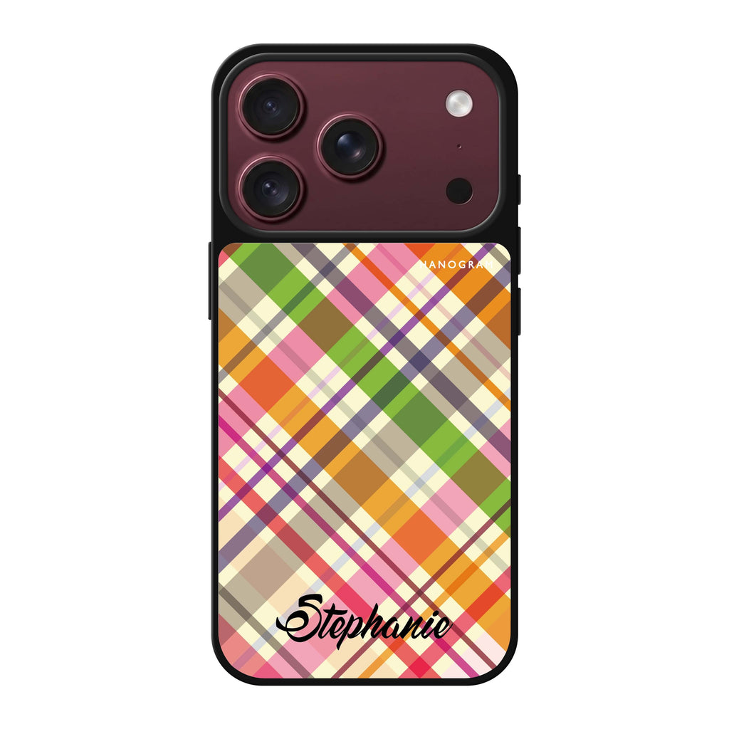 Colourful Checker Custom Name personalized name multicolor typography iPhone 18 Pro Max mirror case