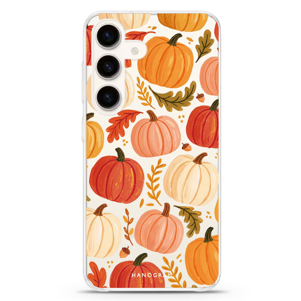 Pumpkin Orchard Palette Samsung Galaxy Ultra Clear Case — front view