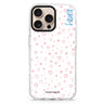 Pinky Hearts custom name iPhone 16/15/14 Pro Max & Pro ultra clear case romantic design, front product view