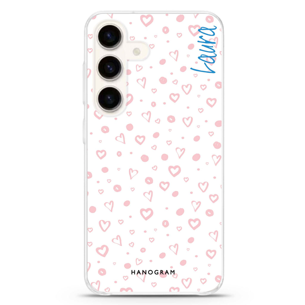 Pinky Hearts Samsung Galaxy Ultra Clear Case