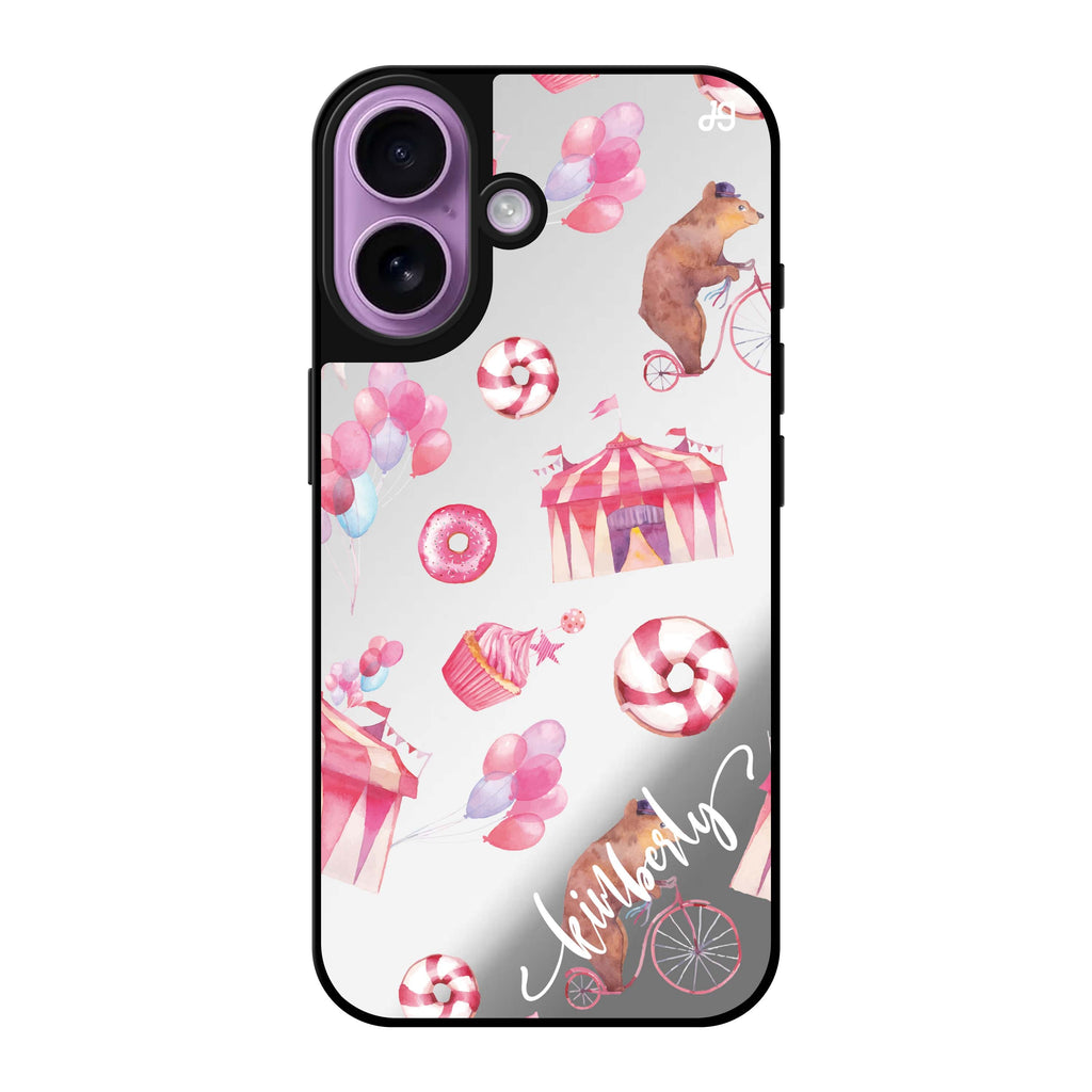 Reflective iPhone 16 Mirror Case –Red Circus Design