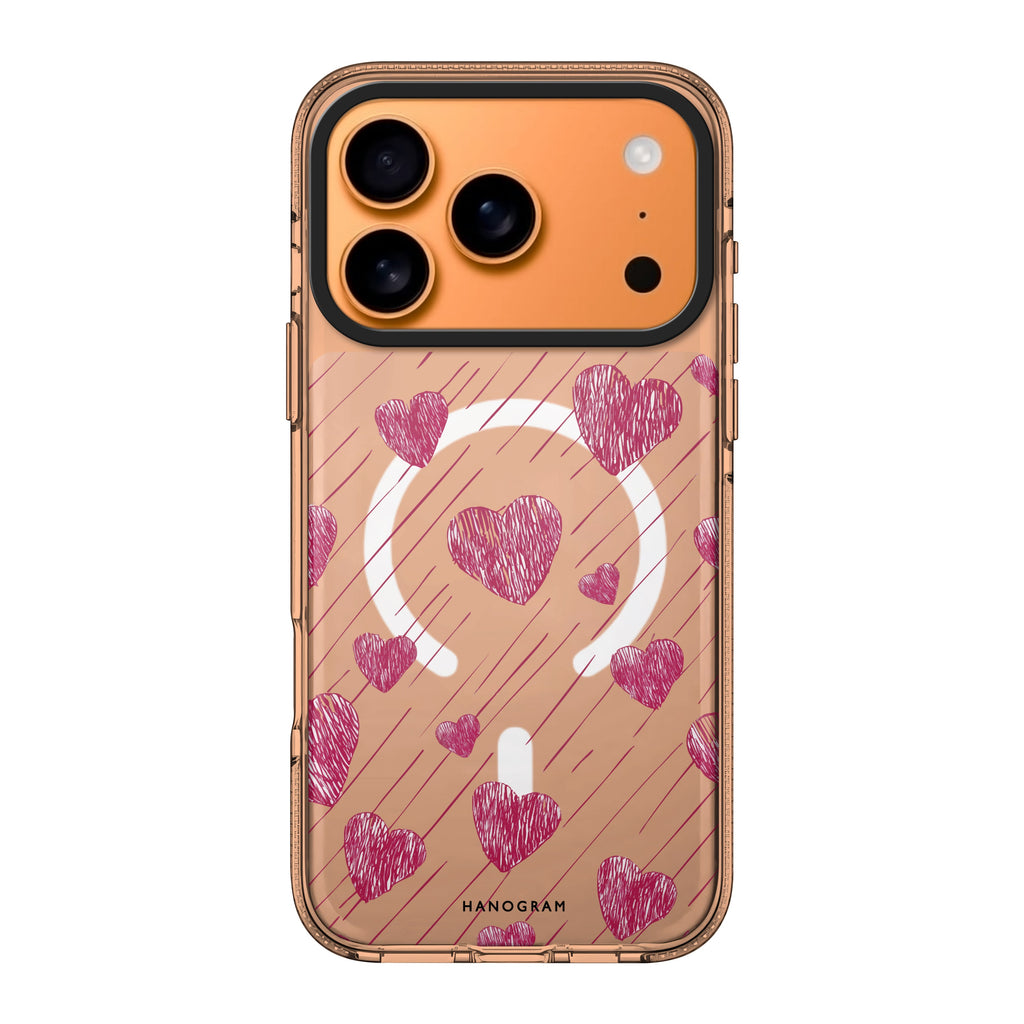 Stripe My Heart heart pattern romantic Valentine iPhone 17 Pro Max ultra clear case