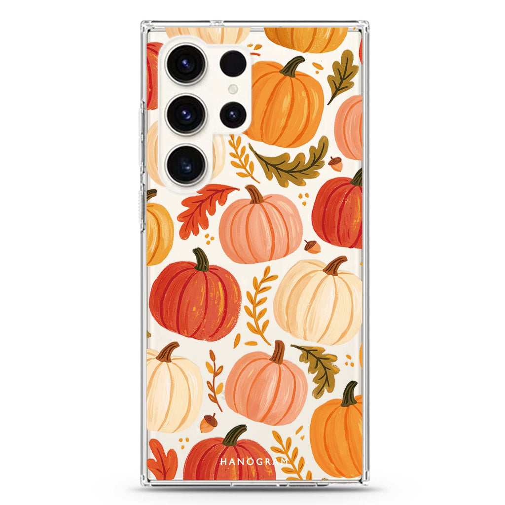 Pumpkin Orchard Palette Samsung Galaxy Ultra Clear Case — front view