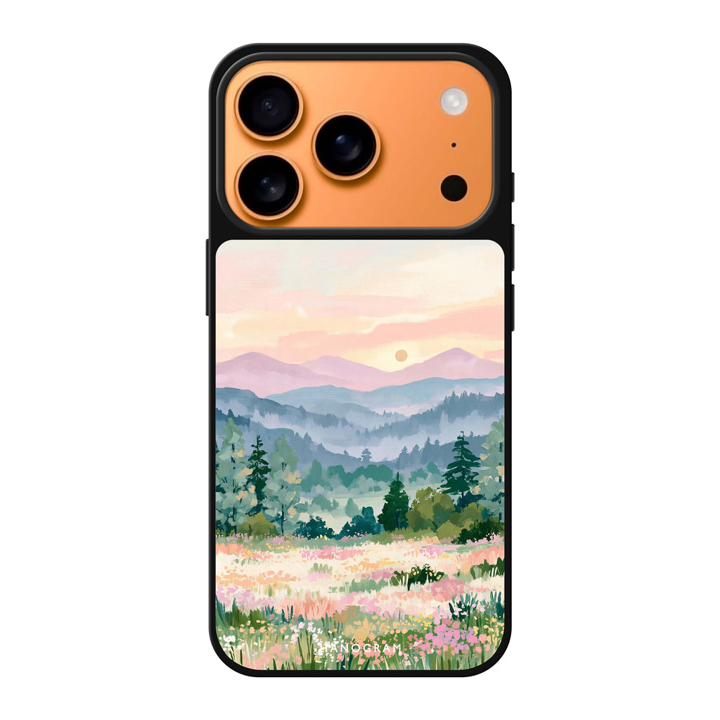 Daybreak over Wildflowers iPhone 17 Pro Max Mirror Case - design view 1