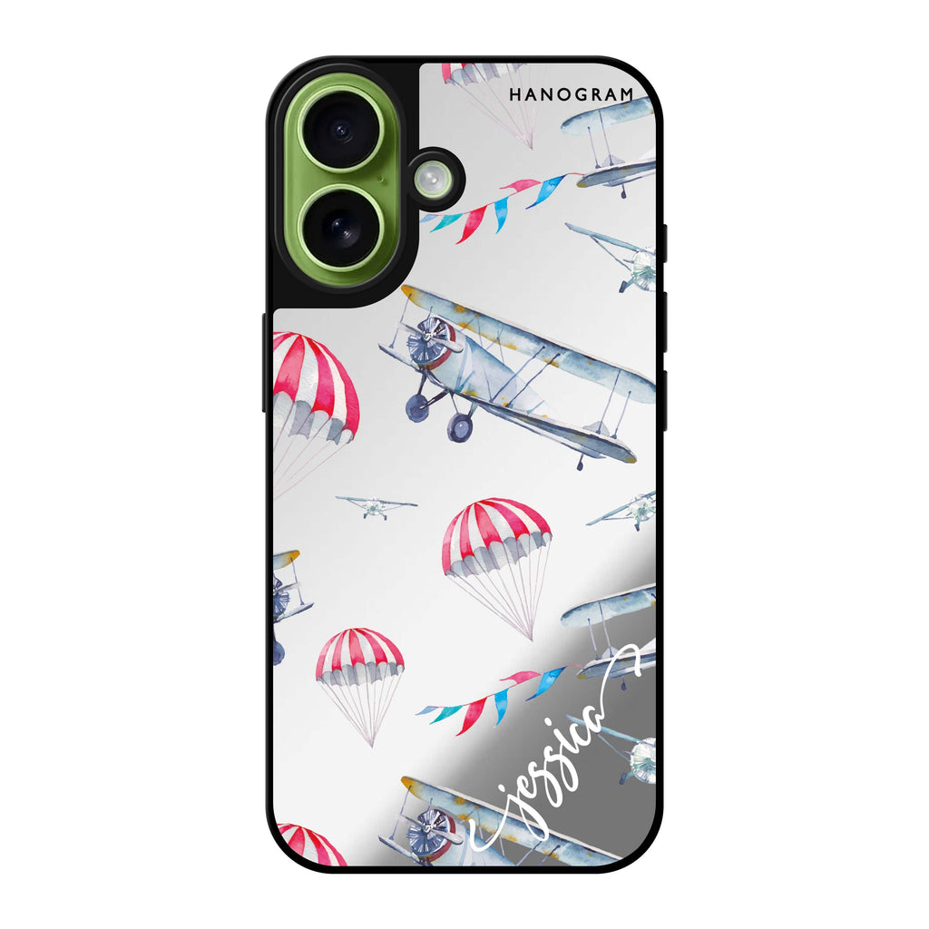 Reflective iPhone 16 Mirror Case –Propeller Design
