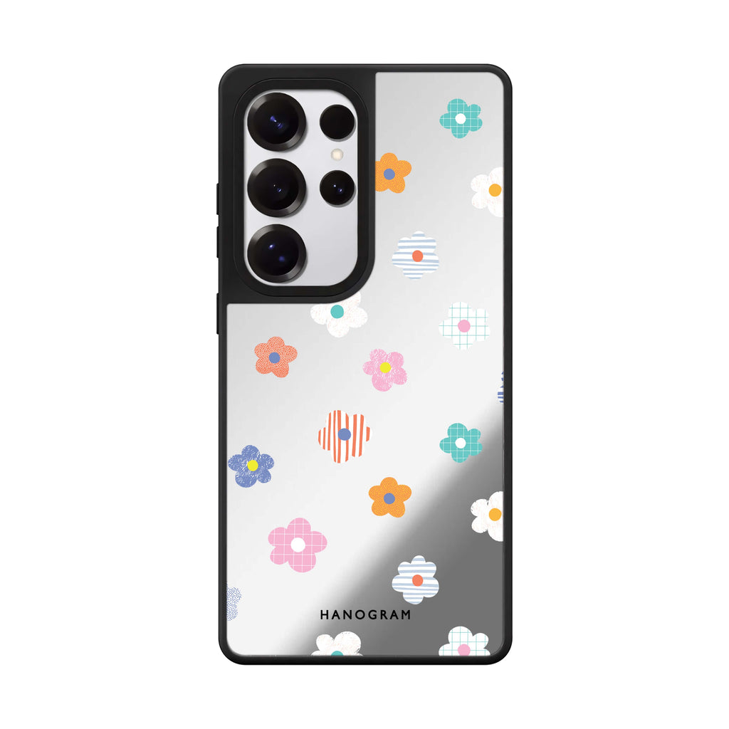 Floral Pattern Samsung Galaxy S25 S24 S23 Ultra mirror case, front view