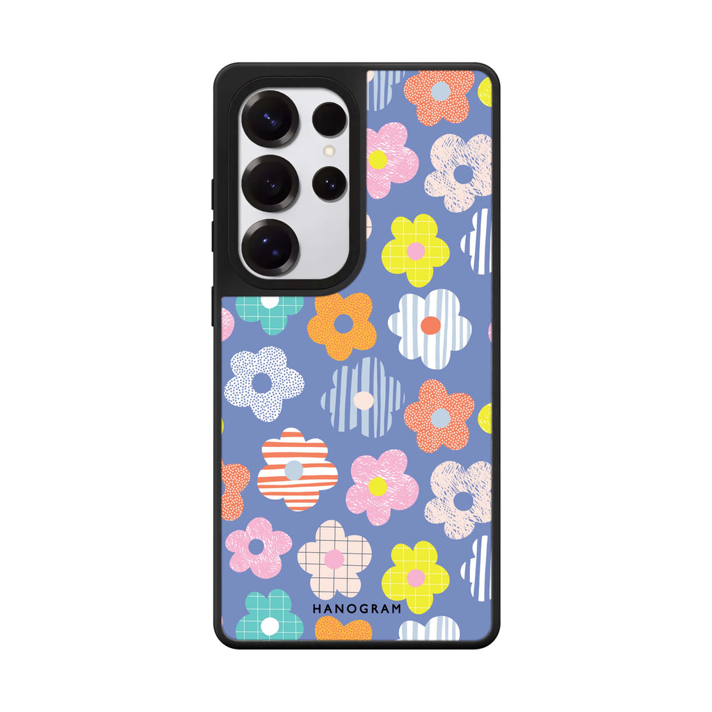 Floral Pattern Samsung Galaxy S25 S24 S23 Ultra mirror case, front view