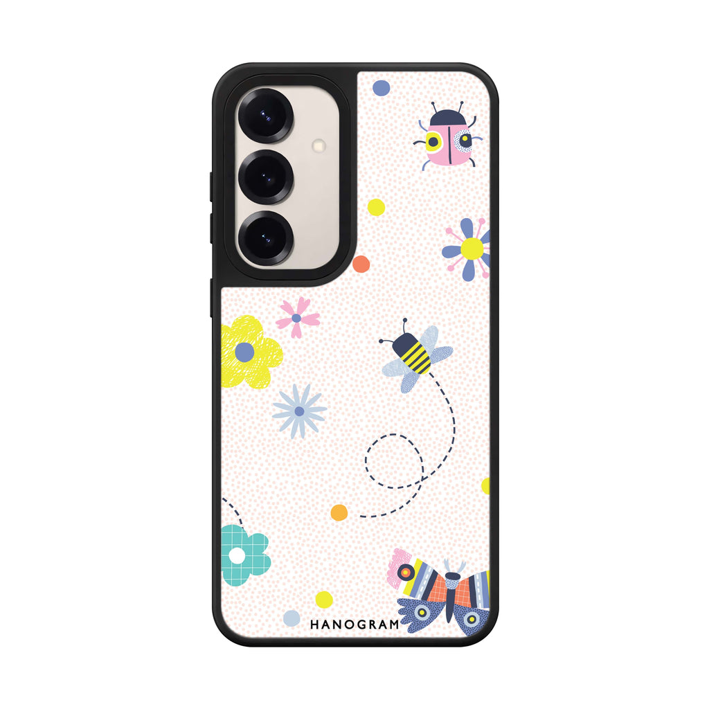 Cute Floral Samsung Galaxy mirror case front view