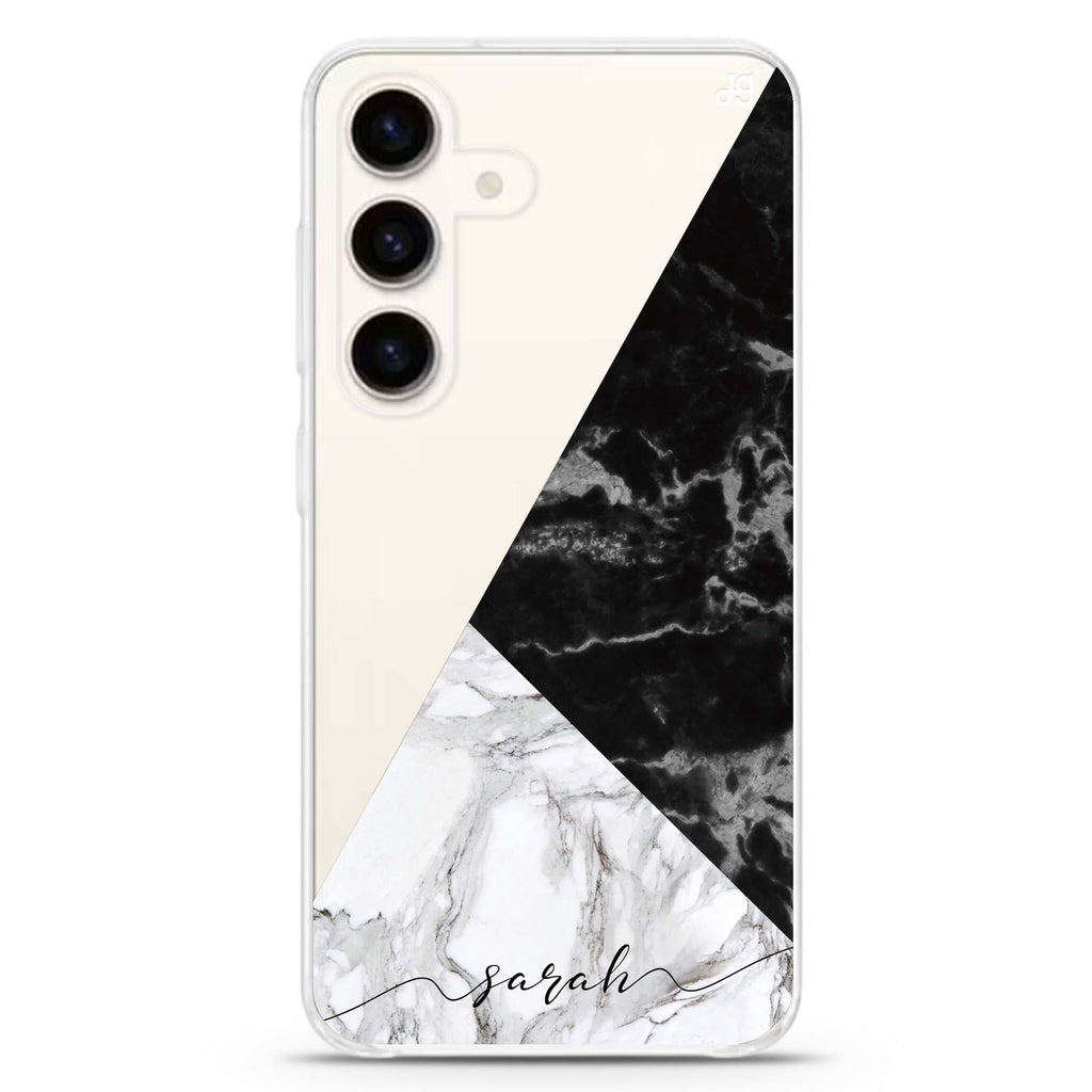 Black And White Marble Samsung Galaxy Ultra Clear Case