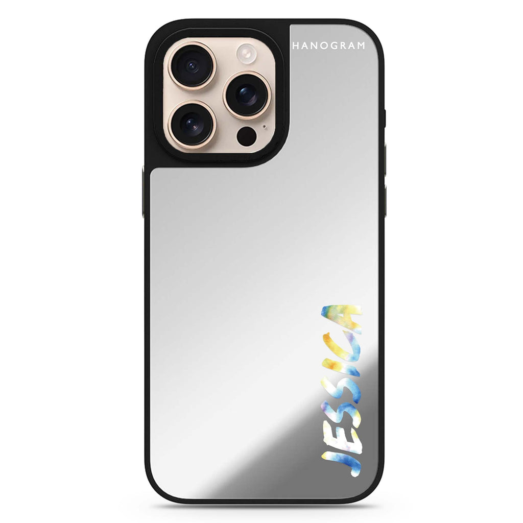 My Watercolour Name personalized name art-inspired design iPhone 16/15/14 Pro Max & Pro mirror case