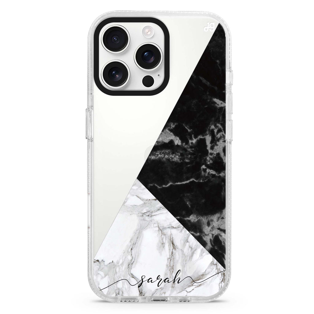 Black And White Marble iPhone 16 Pro & 16 Pro Max Case - Personalized and Stylish Protection
