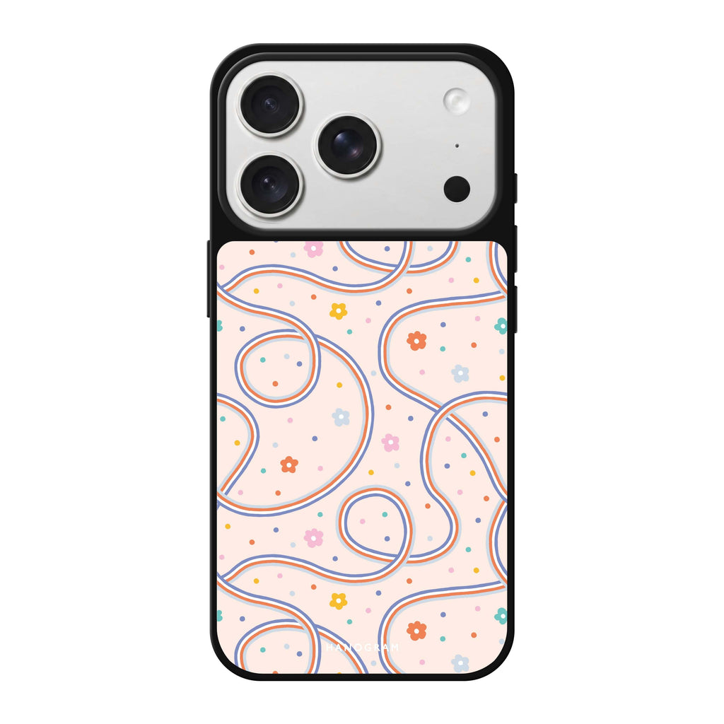 Floral & Line spring flower floral iPhone 18 Pro Max mirror case
