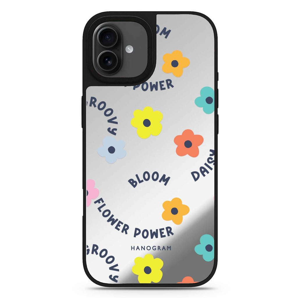 Flower Power floral design iPhone 17 mirror case