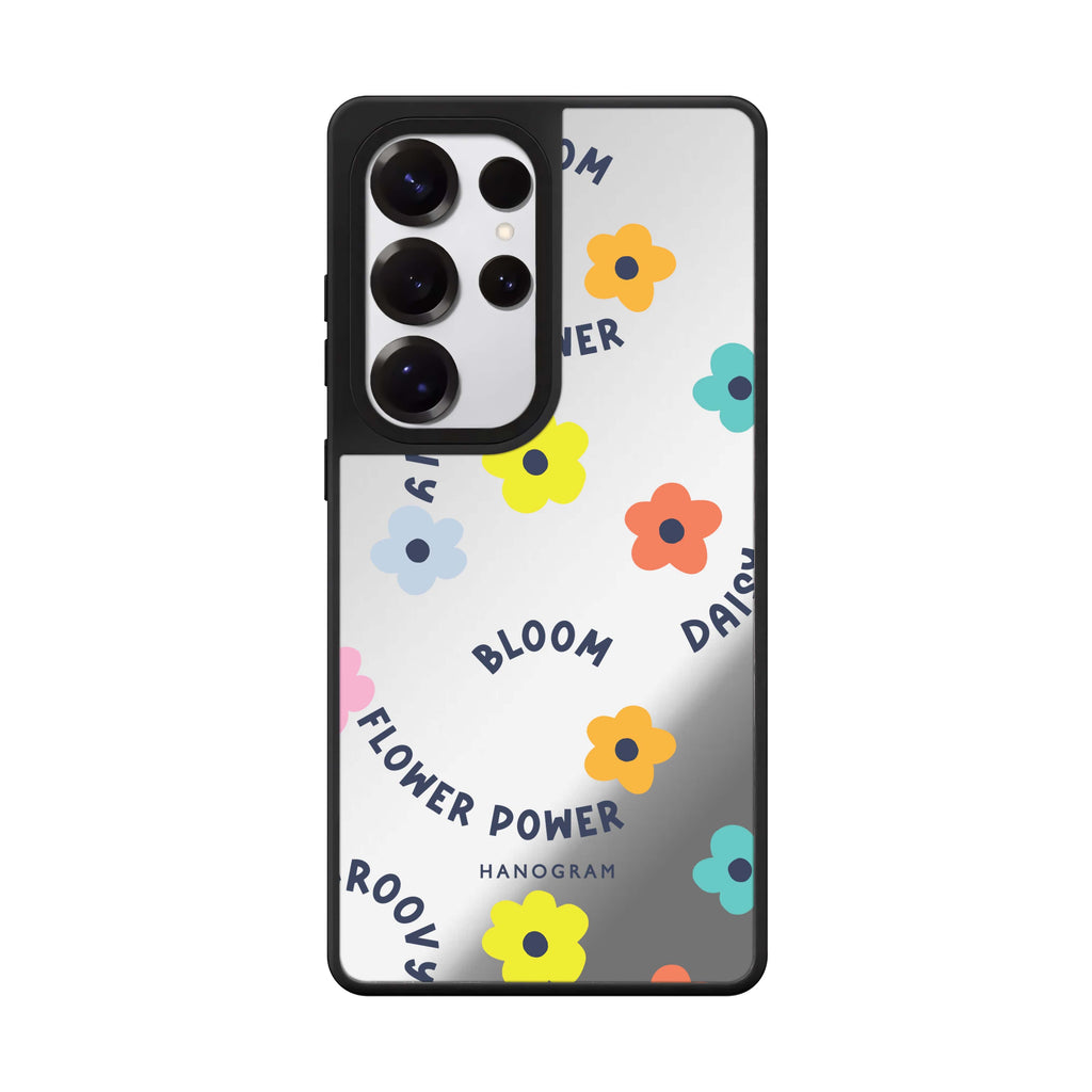 Flower Power Samsung Galaxy S25 S24 S23 Ultra mirror case, front view