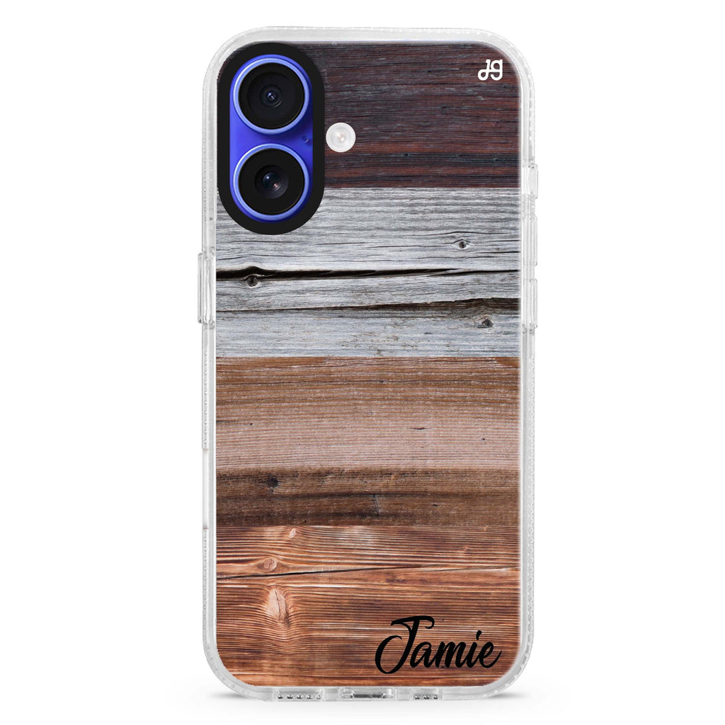 Wood Grain Varigegated iPhone 16 Plus Ultra Clear Case