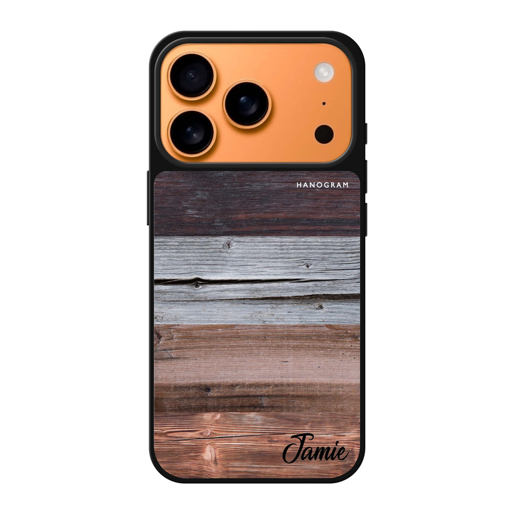 Wood Grain Varigegated personalized name nature iPhone 17 Pro Max mirror case