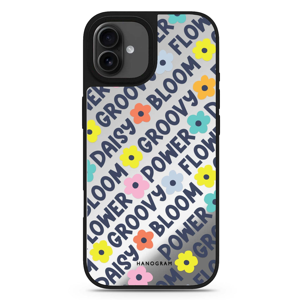 Groovy Flower floral retro iPhone 17 mirror case
