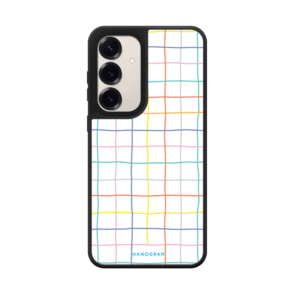 Colourful Checked Pattern Samsung Galaxy mirror case front view