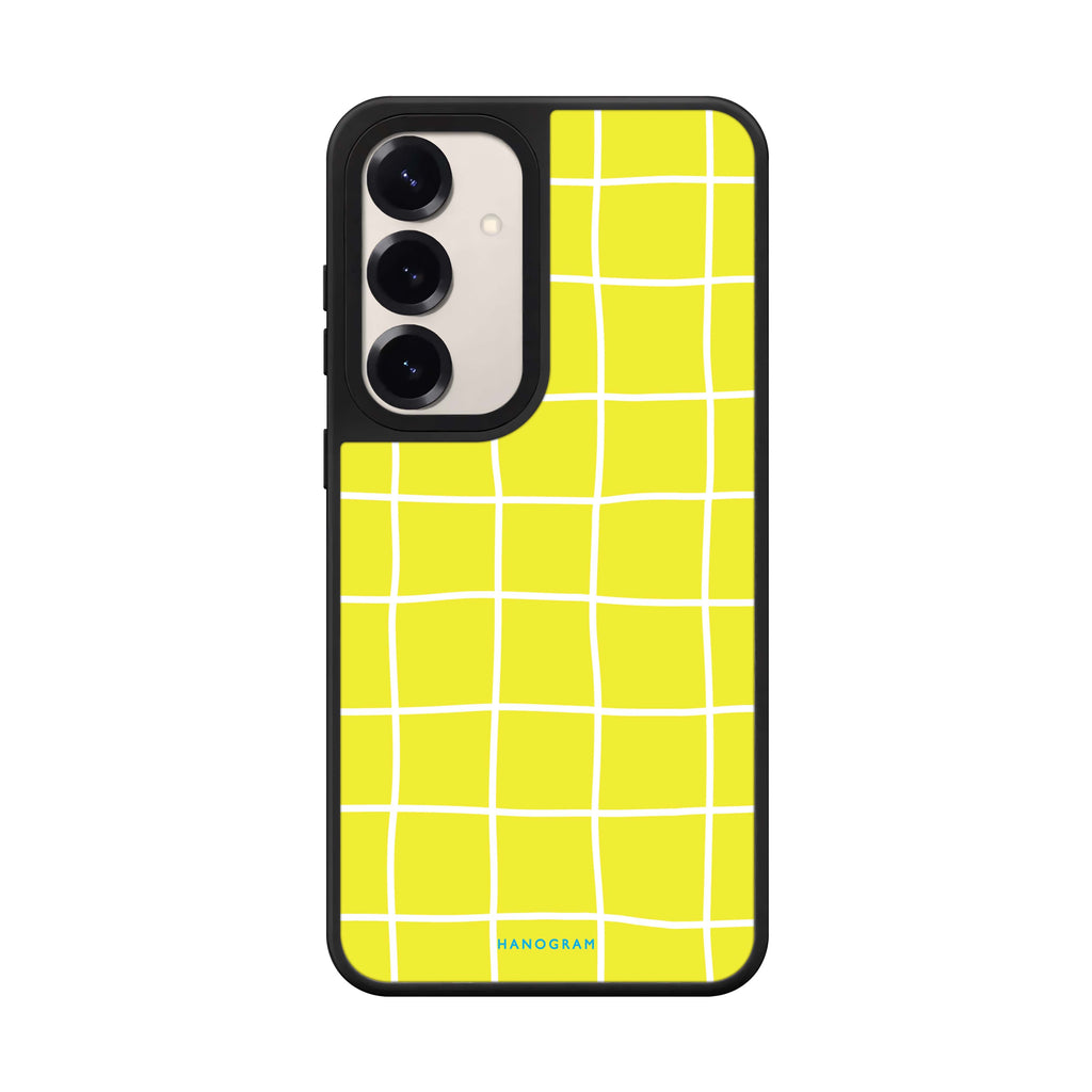 Yellow Checked Pattern Mirror Case