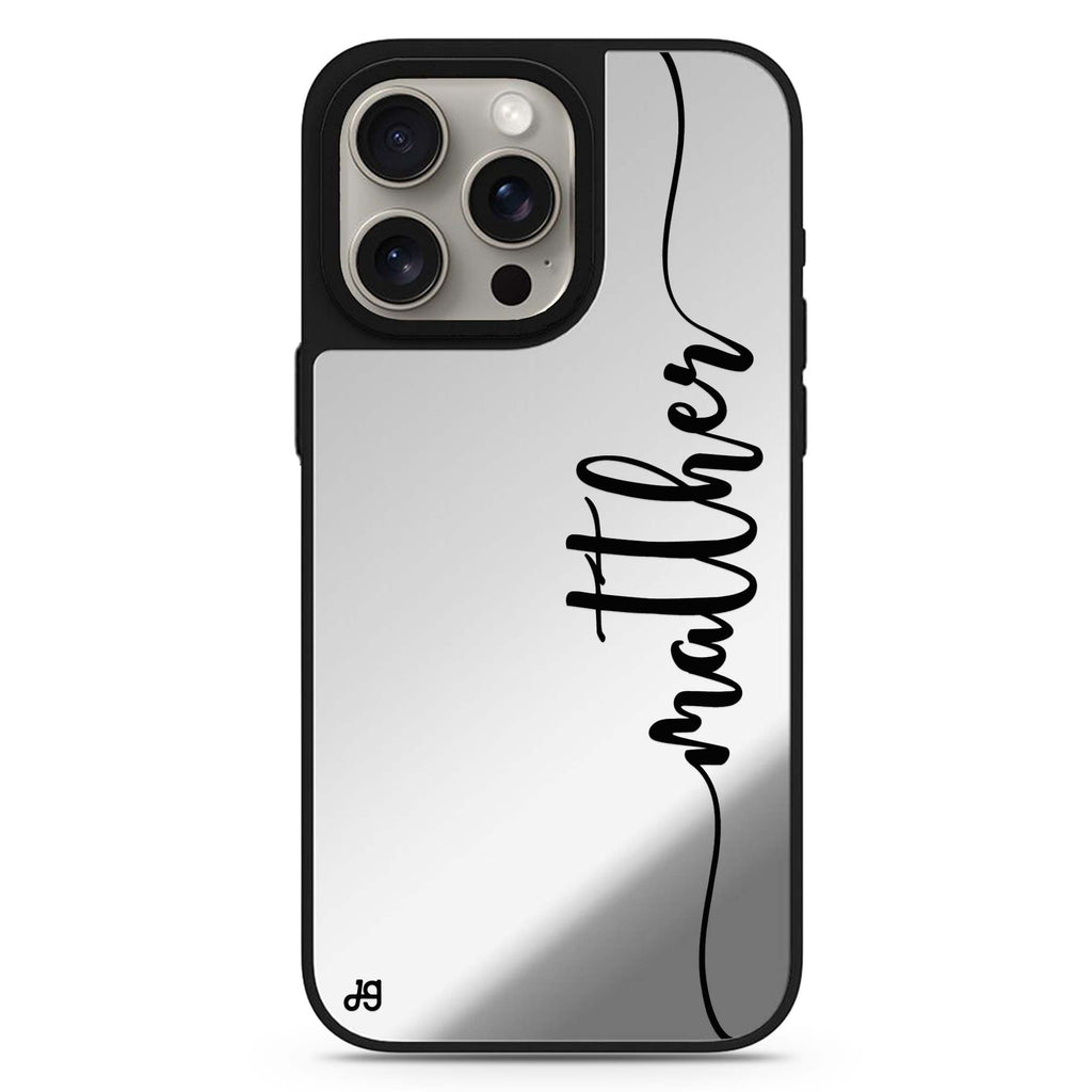 Vertical Script Handwritten Custom personalized name MagSafe mirror case for iPhone 16/15/14 Pro Max and Pro, main view