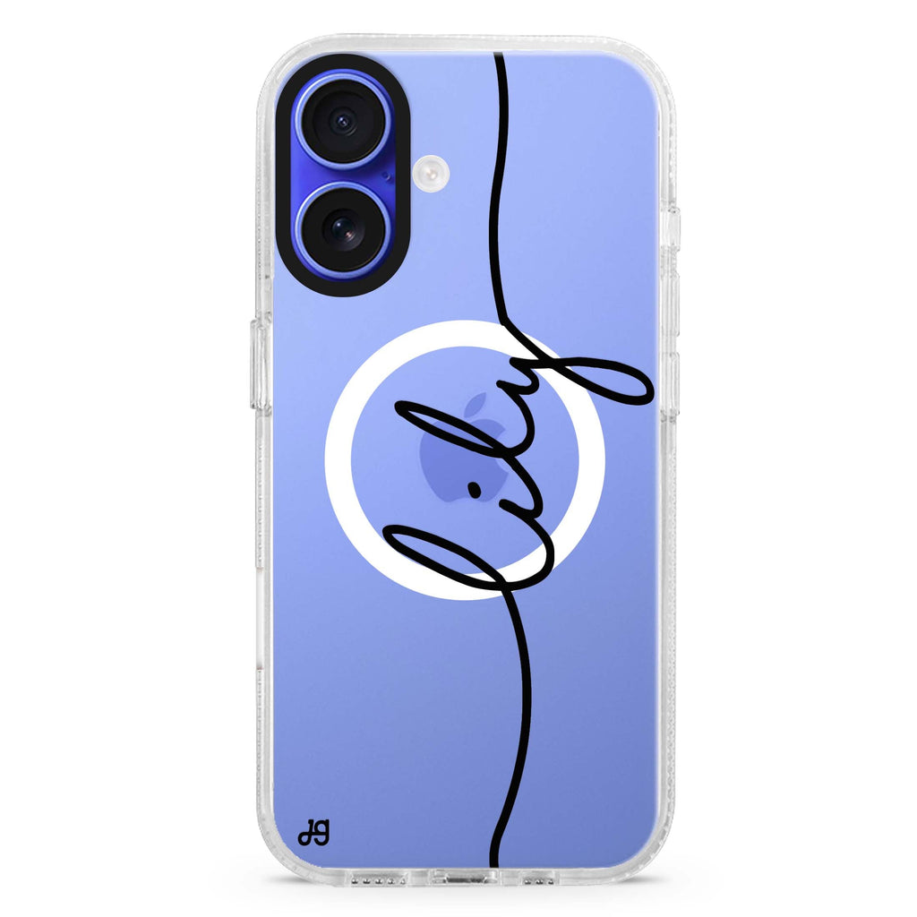 Vertical Handwritten II MagSafe Compatible iPhone 16 Ultra Clear Case - Personalized and Stylish Protection