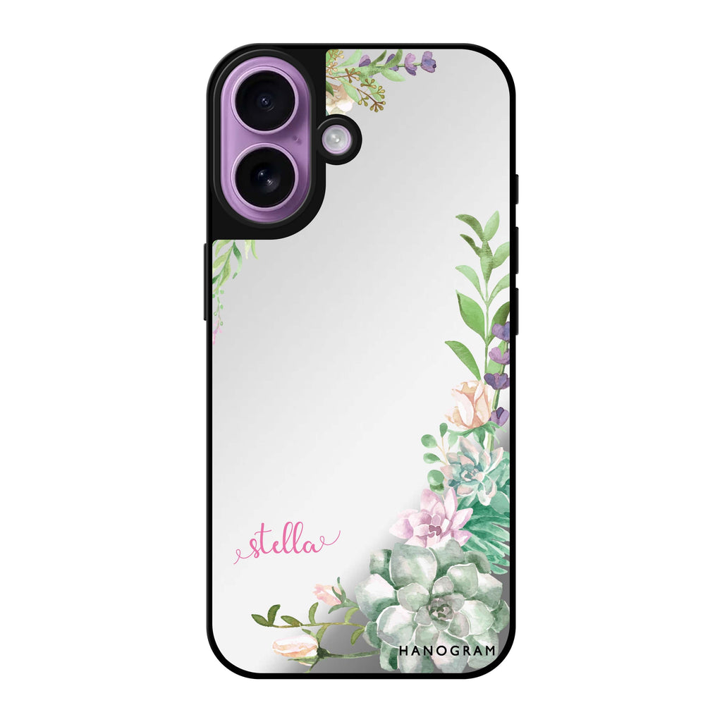 Reflective iPhone 16 Mirror Case –Rose in Wild Design