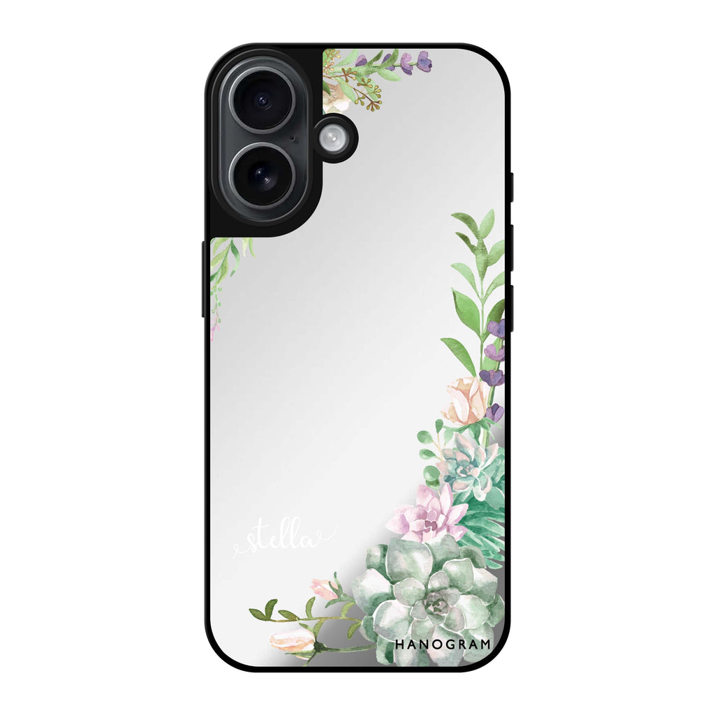 Reflective iPhone 16 Mirror Case –Rose in Wild Design