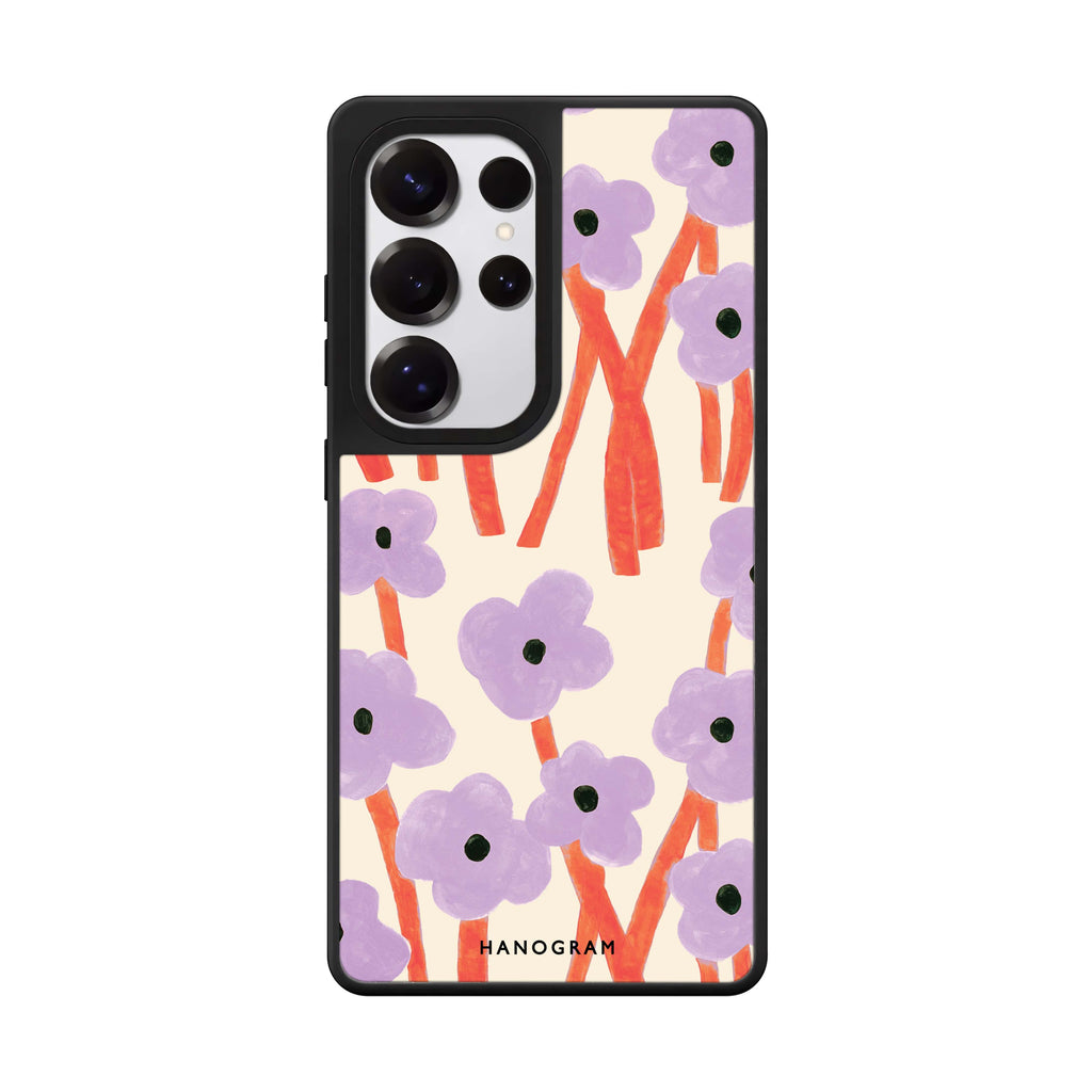 Floral Samsung Galaxy S25 S24 S23 Ultra mirror case, front view