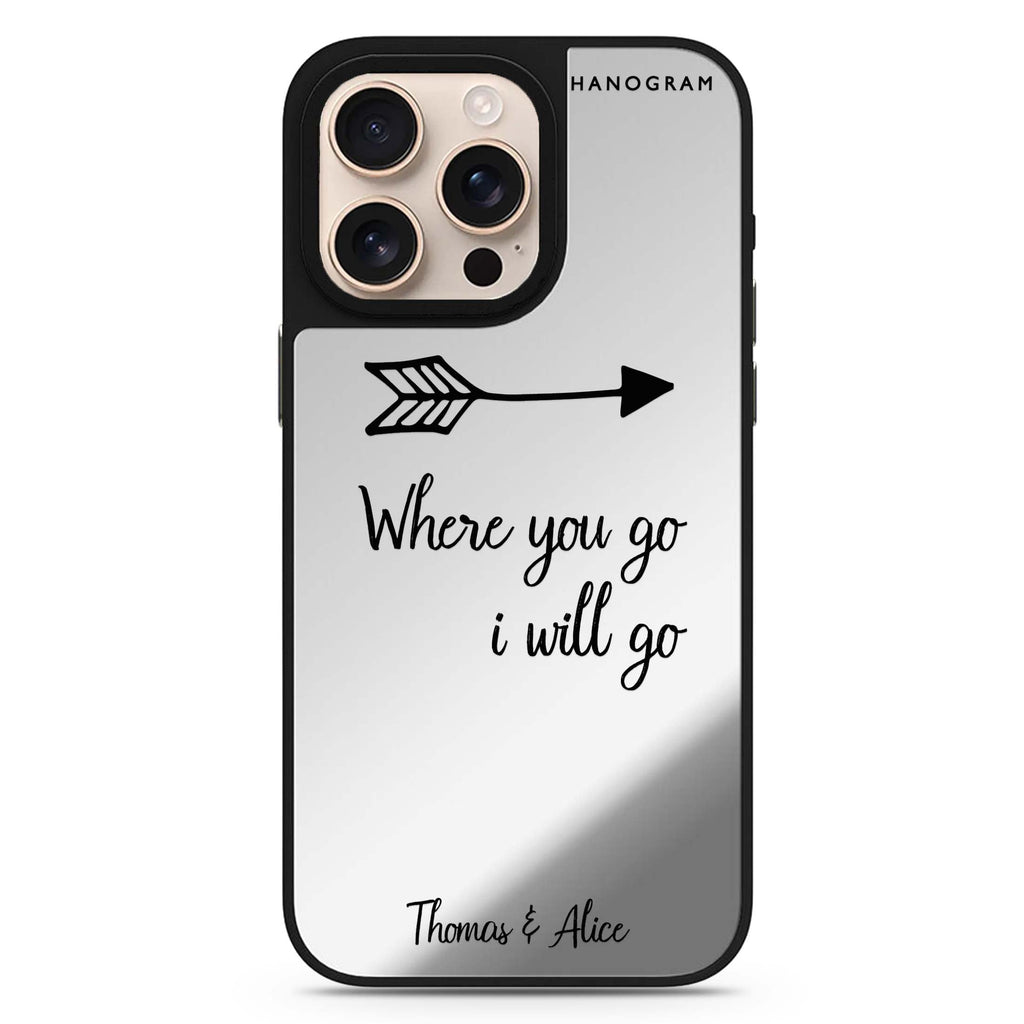 Always Love Together Design 2 personalized name romantic design iPhone 16/15/14 Pro Max & Pro mirror case