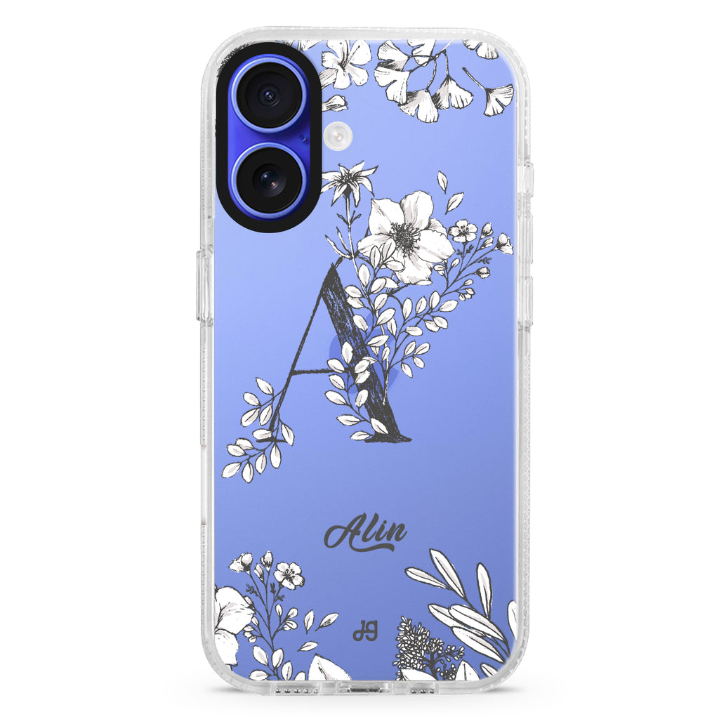 Vintage Floral Monogram iPhone Ultra Clear Case