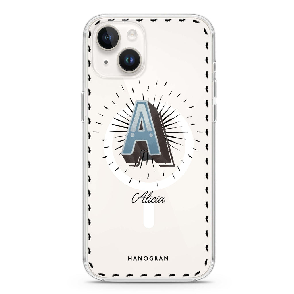Artistic Monogram III iPhone 15 Plus MagSafe Compatible Ultra Clear Case