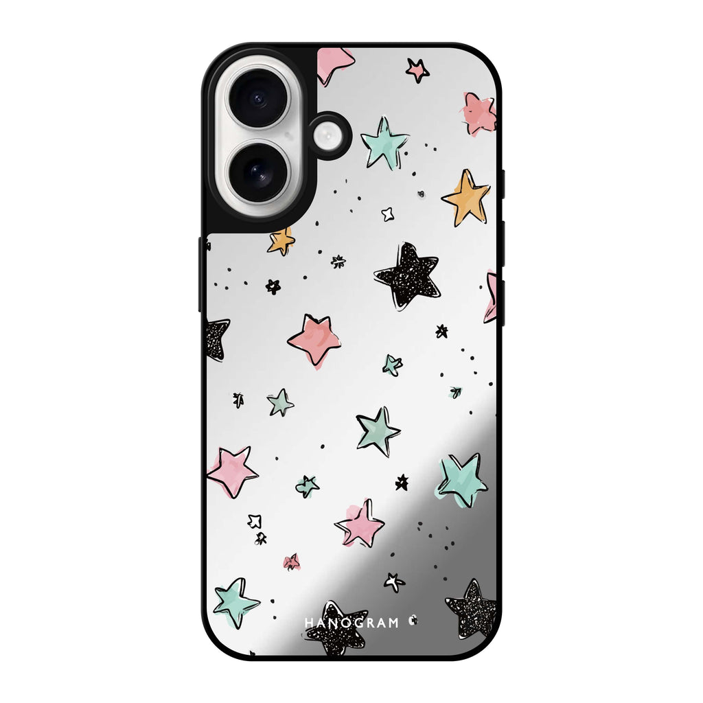 Pastel Sparkle Stars MagSafe Compatible Mirror Case