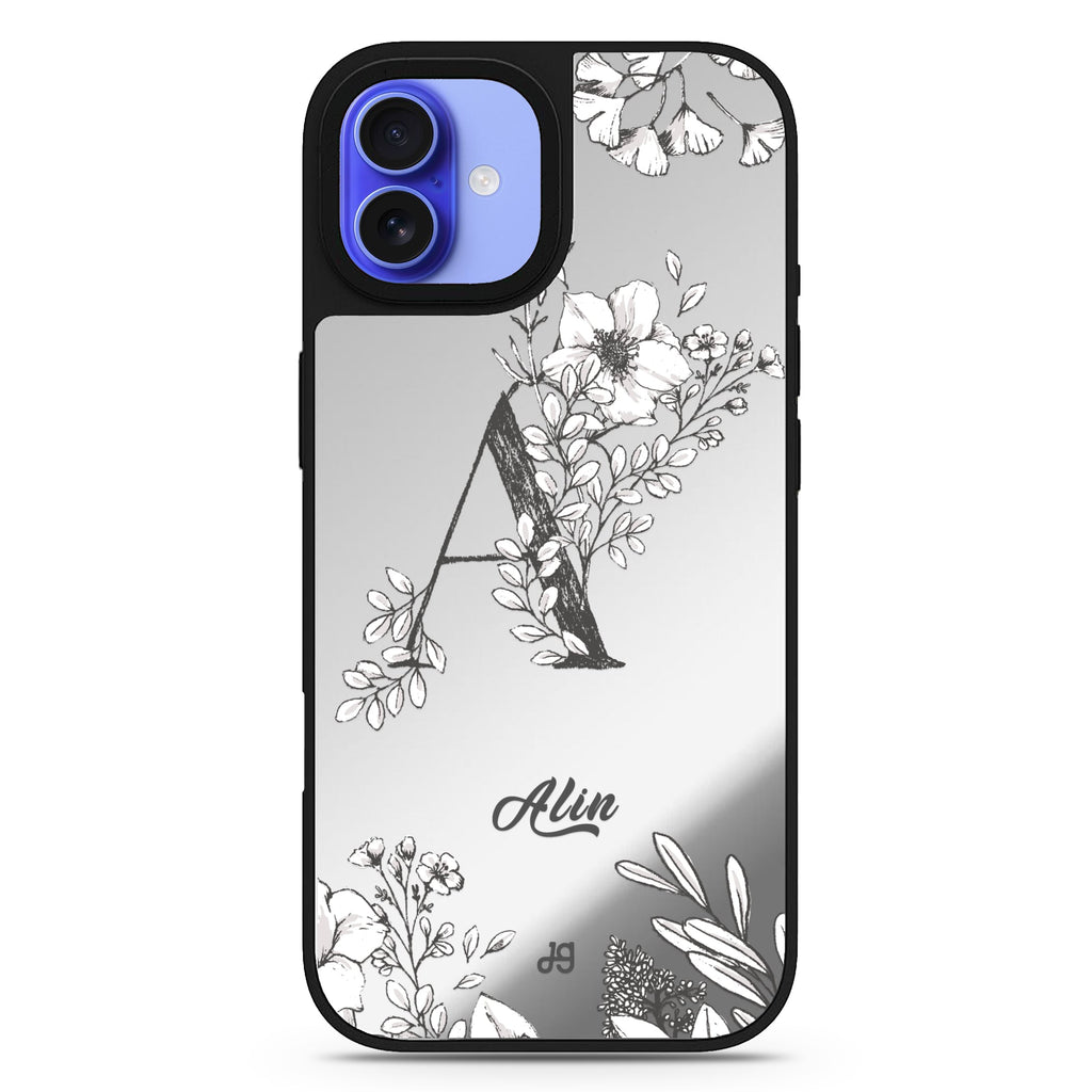 Vintage Floral Monogram MagSafe Compatible Mirror Case