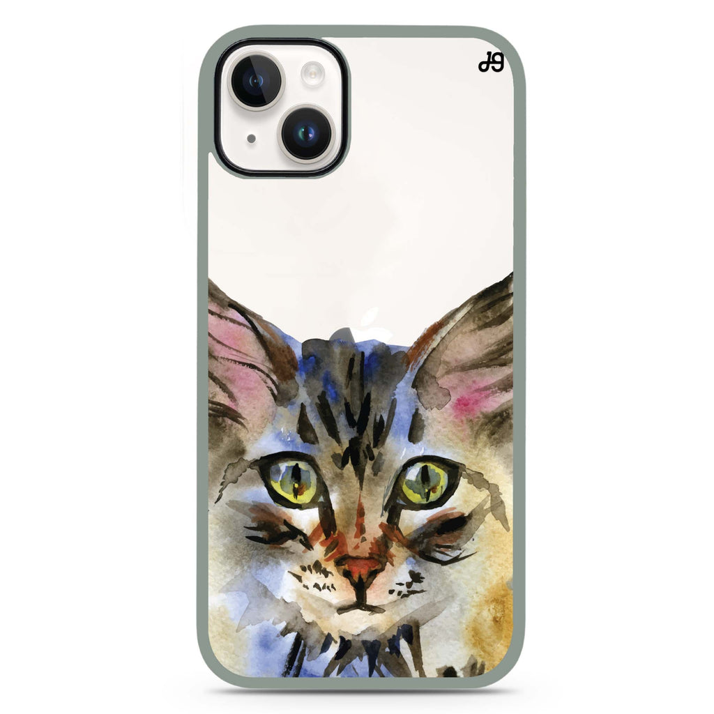 Watercolour Cat iPhone 15 Plus Impact Guard Bumper Case
