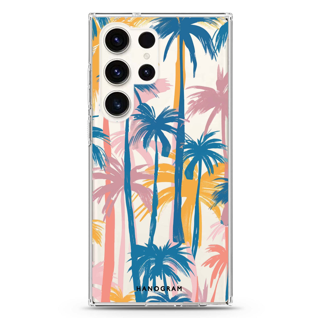 Palm Paradise Samsung Galaxy S26/S25/S24/S23/S22 Ultra ultra clear case, transparent design, main view