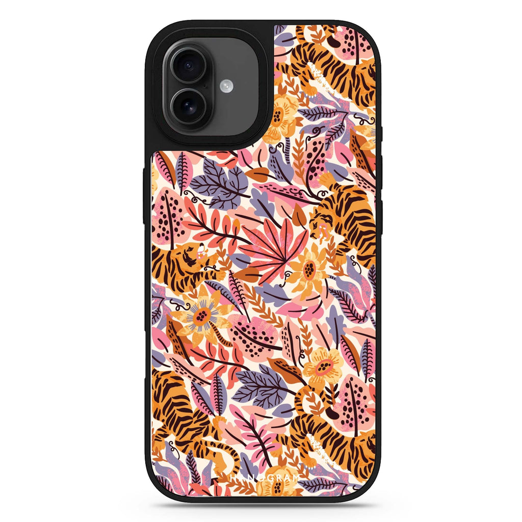 Tiger & Floral design 3 iPhone 17 mirror case