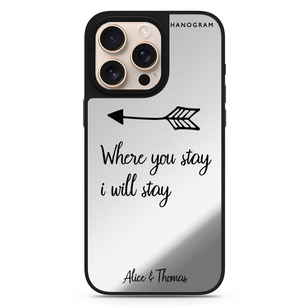 Always Love Together Design 1 personalized name romantic design iPhone 16/15/14 Pro Max & Pro mirror case