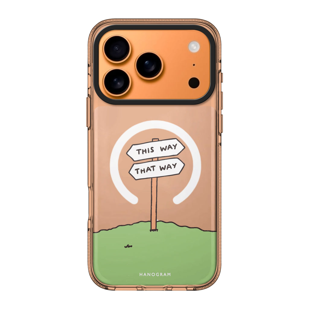 Which Way Now graphic iPhone 17 Pro Max ultra clear case