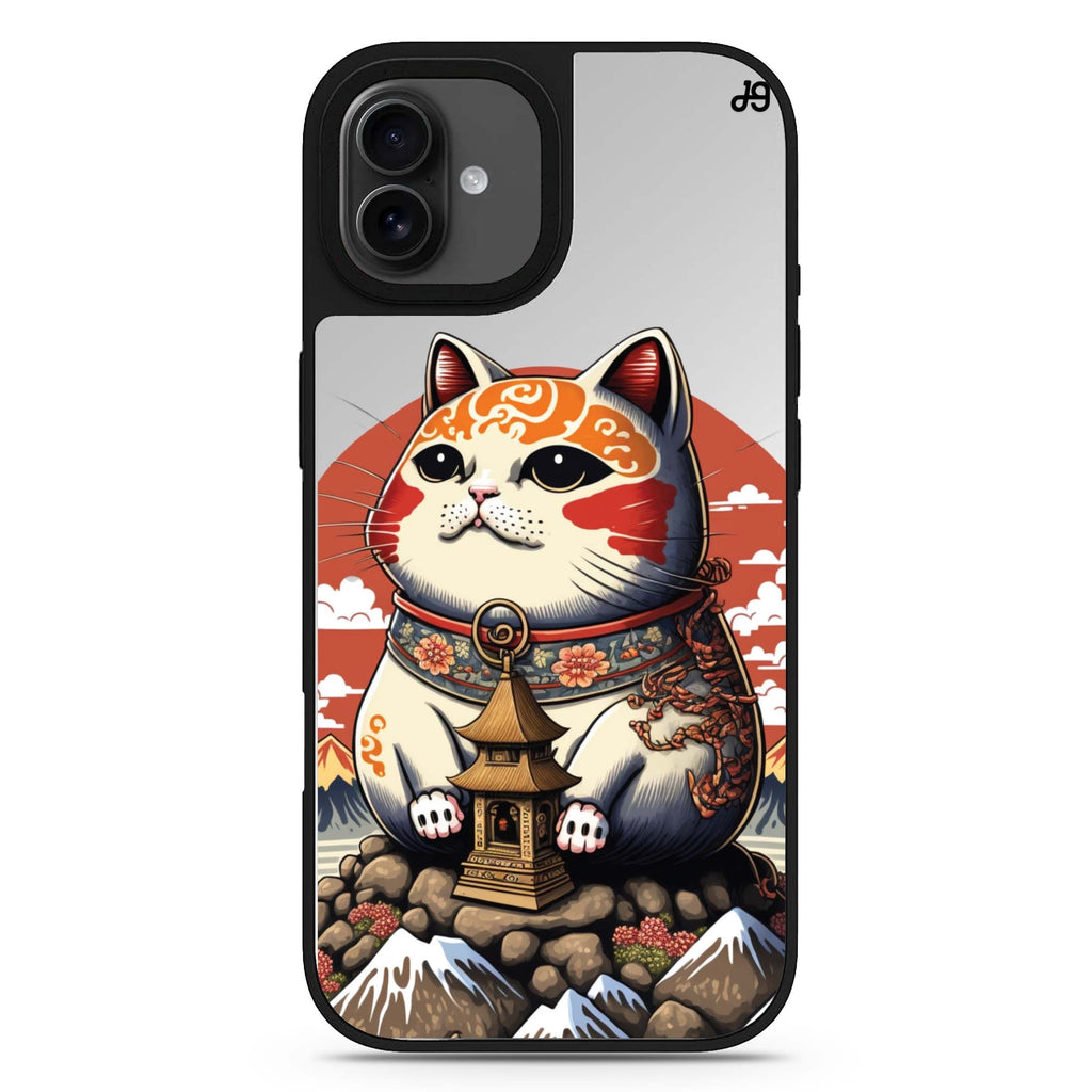 Cat with Fuji Mountain iPhone 17 mirror case