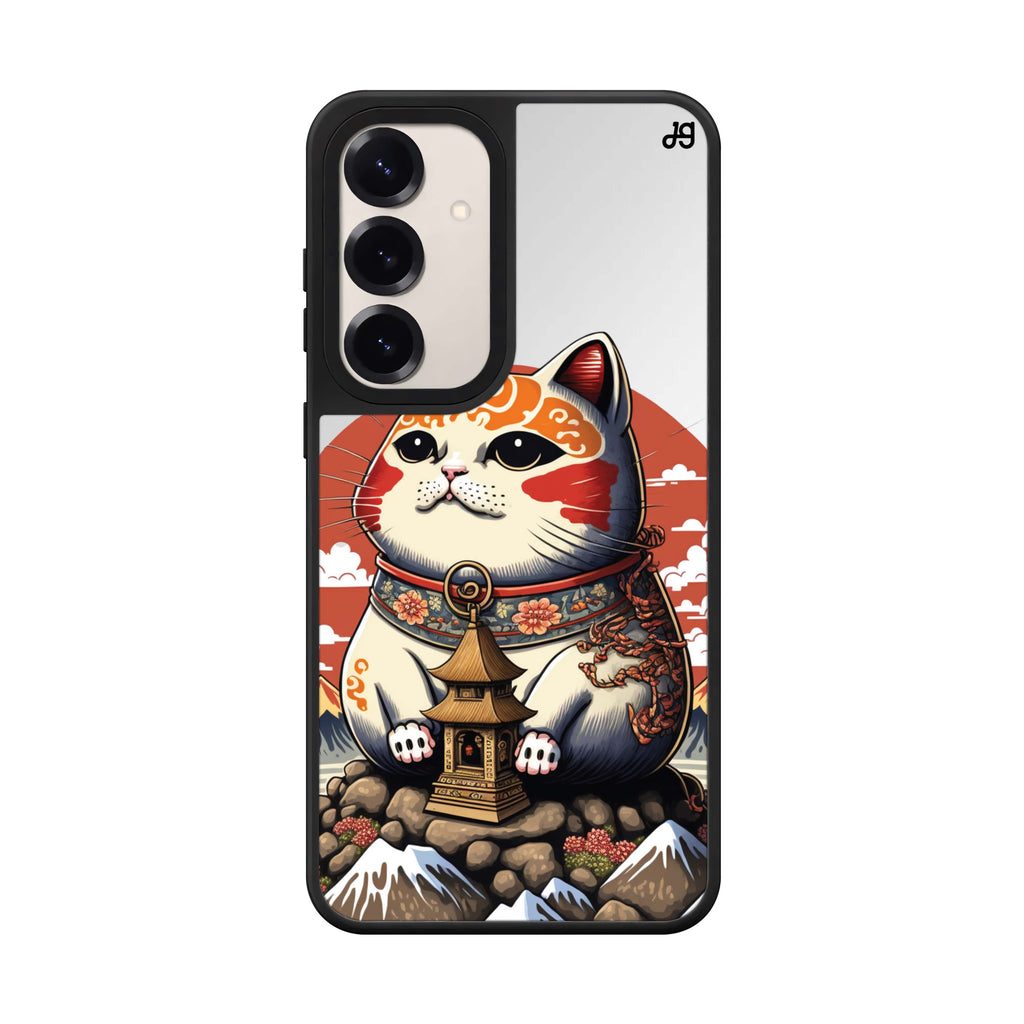 Cat with Fuji Mountain Samsung Galaxy mirror case front view