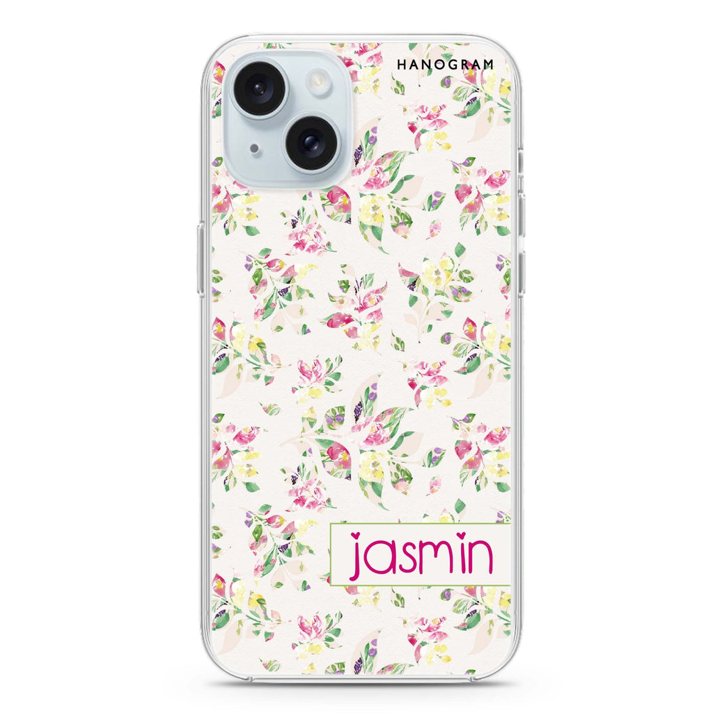 Floral Rain iPhone 15 plus Ultra Clear Case