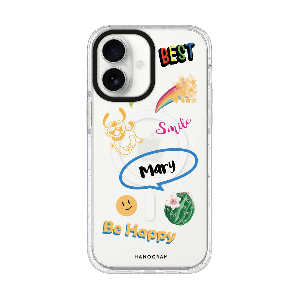Positive Sticker personalized name iPhone 17 ultra clear MagSafe case, front product view