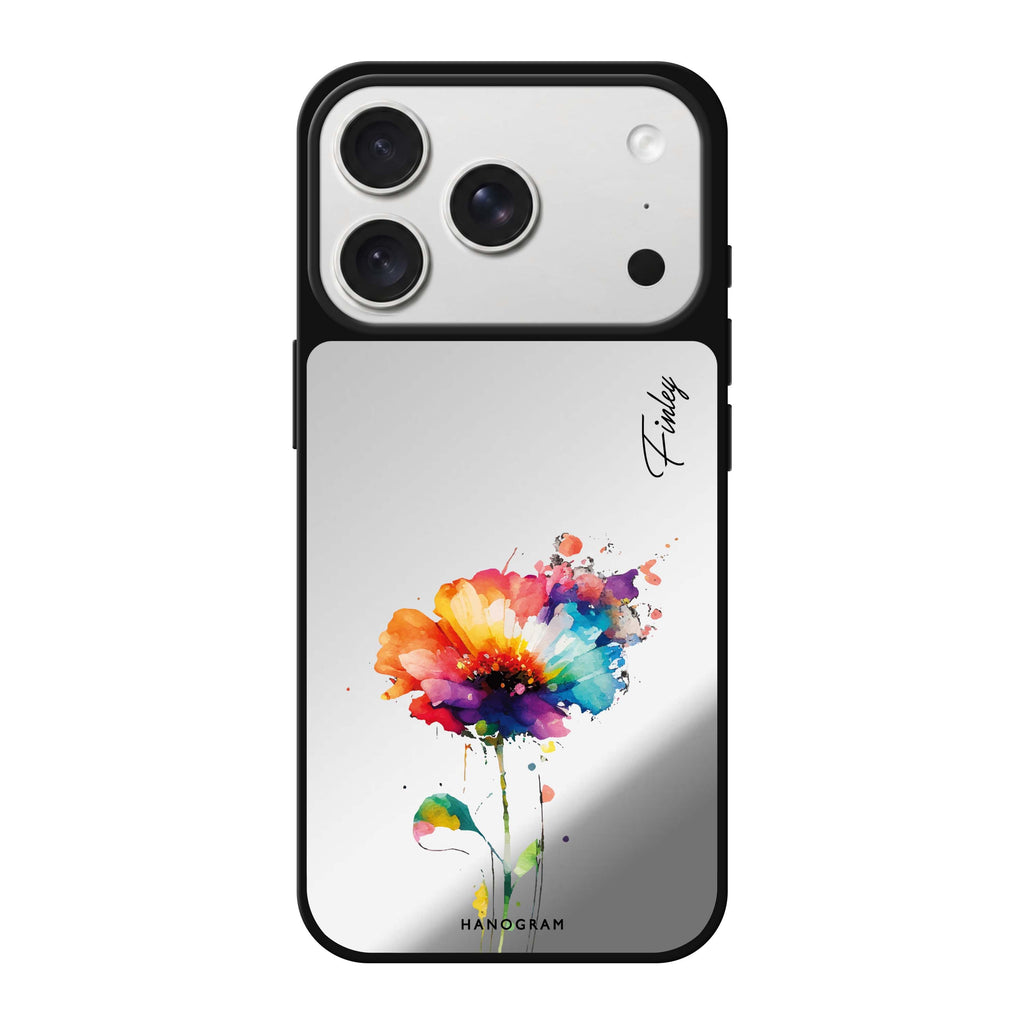 A Beautiful Watercolour Flower personalized name flower floral watercolor iPhone 18 Pro Max mirror case
