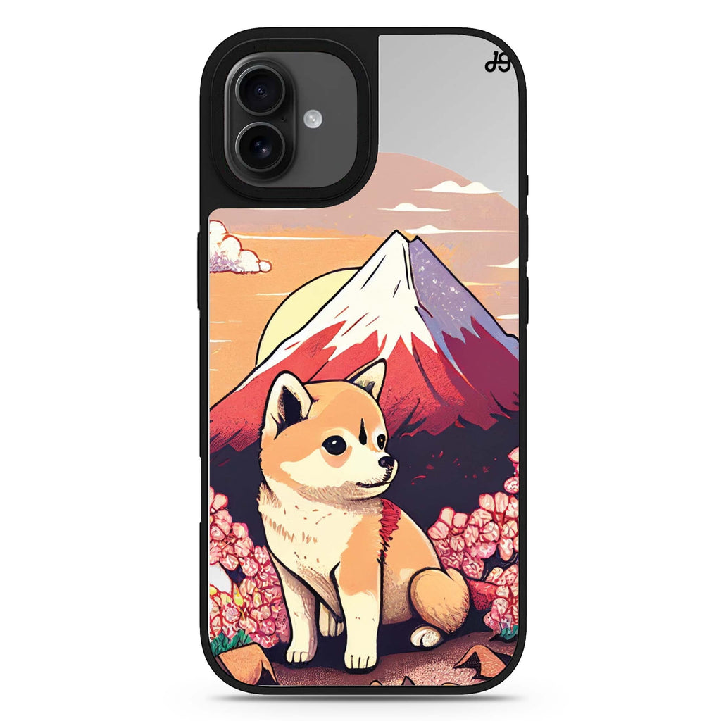 Shiba Inu & Fuji Mountain iPhone 17 mirror case