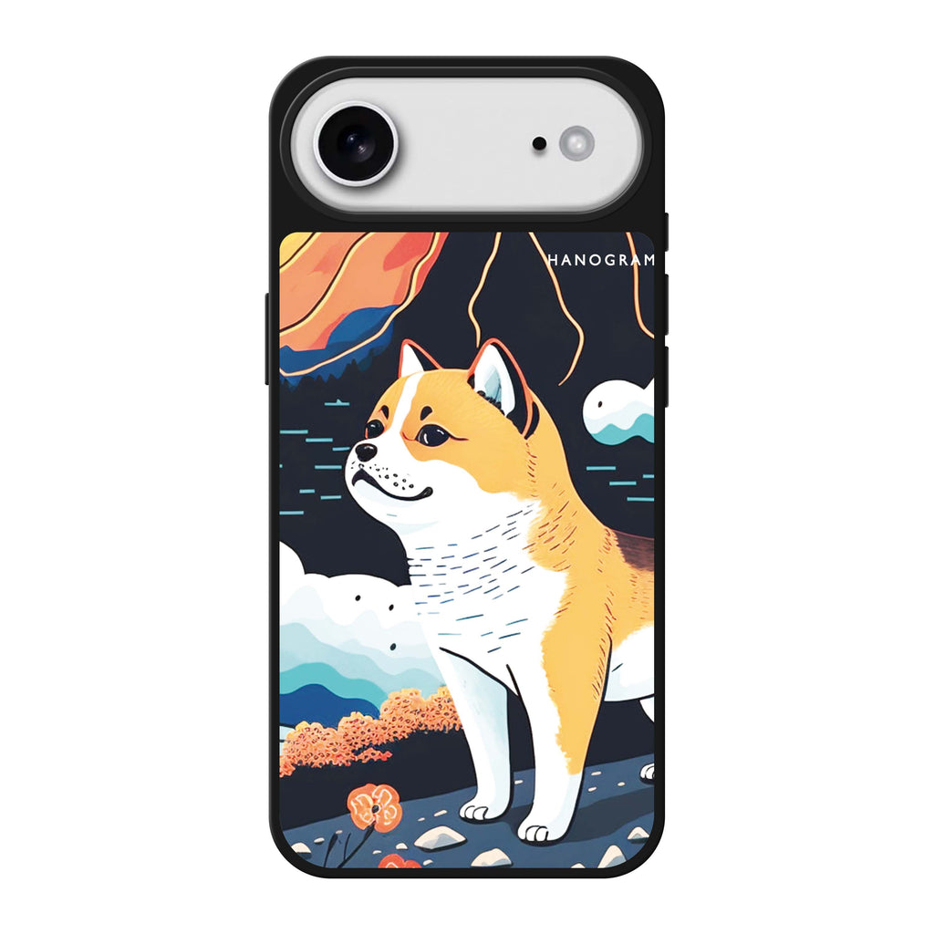 Shiba Inu with Fuji Mountain 鏡面手機殼