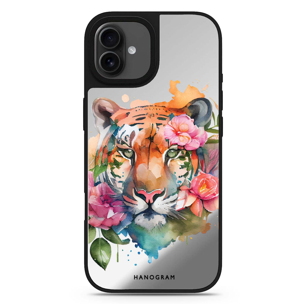 Floral Tiger iPhone 17 mirror case